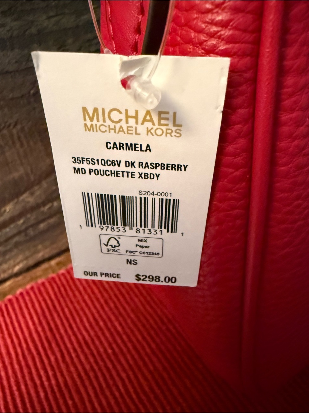Michael Kors Outlet Carmela Lv Pochette Crossbody Small Dark Raspberry - Picture 2 of 6